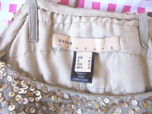 Gold Sequin Strappy Dress Size L ,USA 8 Mango Cocktail Dress - 第 10/10 張圖片