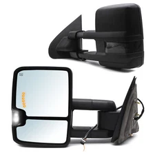 Pair Tow Mirrors Fit 2015-2018 Chevy Silverado 1500 2500 Power Heated Signal