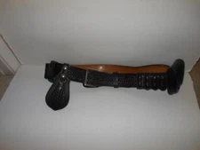 VINTAGE DUTYMAN 102IU 40 SIZE BLACK LEATHER POLICE BELT W/ HANDCUFF HOOK PLUS