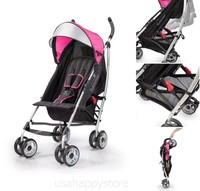 Lightweight Baby Stroller Canopy Umbrella Foldable Pink Storage Basket Travel Lightweight Baby Stroller Canopy Umbrella Foldable Pink Storage Basket Travel