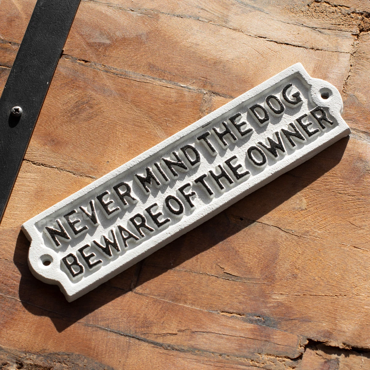 Cast iron beware of dog sign sales