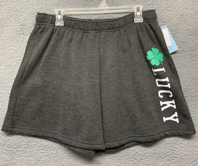 Modern Lux Woman's Sport Shorts Irish Size Large Dark Gray Lucky