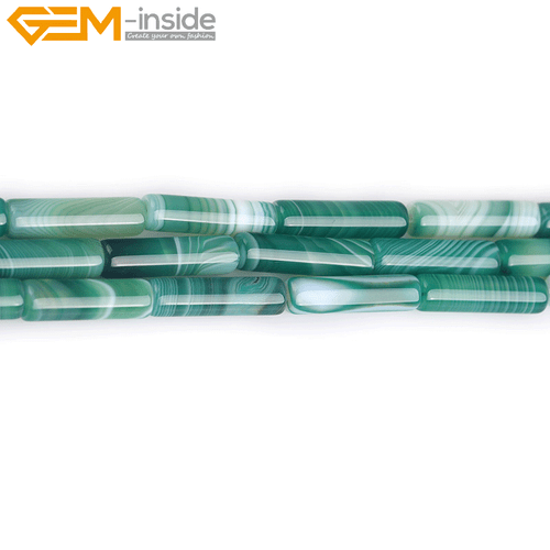 Natural Gemstone Column Tube Assorted Stone Loose Beads For Jewelry Making 15" - Picture 116 of 116