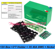 12V 3S 7P 40A BMS Li-ion Battery Pack DIY Kit Case Holder for 18650 YOU PICK