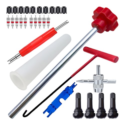 Tire Repair Valve Tool Tire Remover Tool 30Pieces Valve Installer Tool