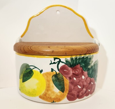 Salt Keeper, Fab. Italian Rustic, Hand Painted, Sit On Counter/Hang on wall!