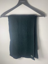 Lacoste Green Ribbed 100% Woollen Scarf