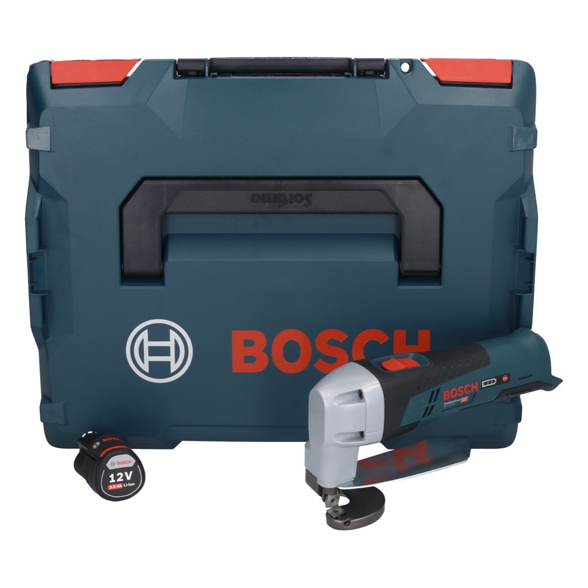 Аккумуляторная батарея Bosch GSC 12V-13 Professional Akku Blechschere 12 В + 1x Аккумуляторная батарея 3,0 Ач + L-Boxx