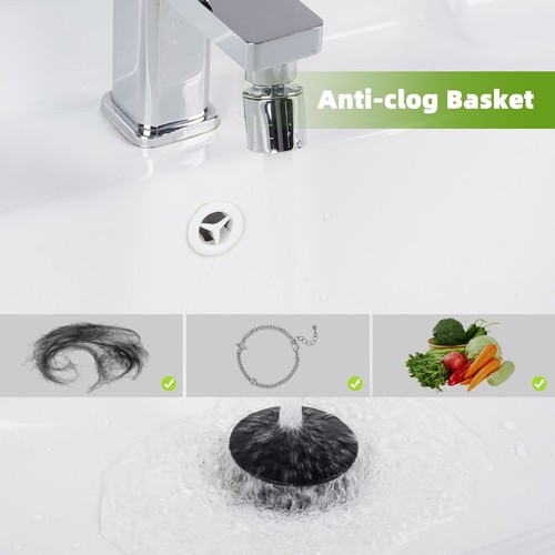 2 Pcs Bathroom Sink Stopper Hair Catcher Pop Up Sink Drain for 1.1''~2.3'' Basin - Picture 10 of 31