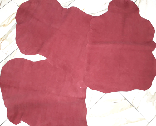 LEDER TIP 27946-D, SONDERPREIS: 3-Lederhäute-Konvolut, korallenrot nubuk - 第 1/2 張圖片