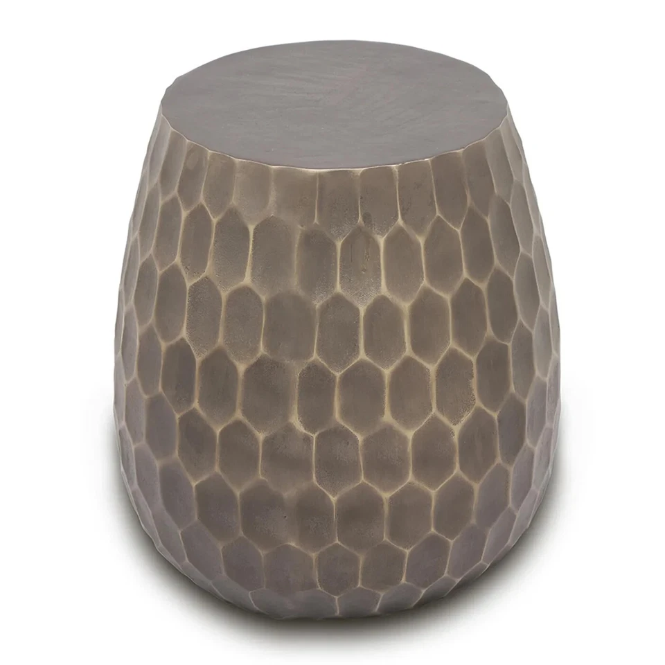 Unique Design Honeycomb Pattern Garden Decor Stool Aluminum - Image 2 of 4
