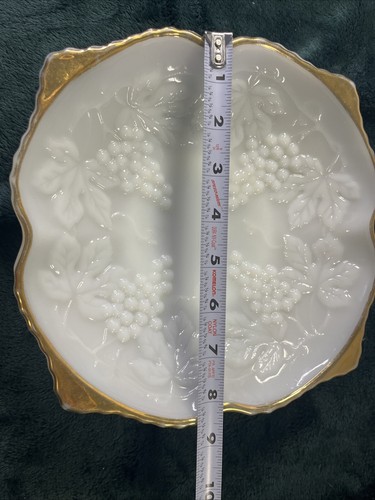Milk Glass Bowl/plate Faded Trim - Picture 12 of 13