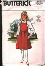 6829 Butterick Vintage SEWING Pattern Girls Jumper Blouse JG Hook OOP School 7
