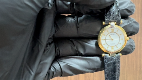 Rare Vintage▶️SEIKO LUCENT Uhr Quartz Roman Gold Color New Battery Japan #85 - Video 1 von 1