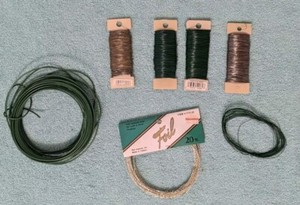 Lot Floral Wire - 24, 26 Gauge - Foil Covered Wire