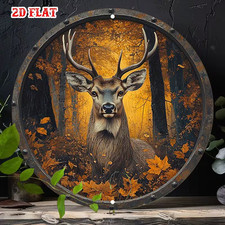 Hirsch Blatt Metall Wand-Deko Wandbild Schild Jagd Wald Reh Natur (statt 9,99)