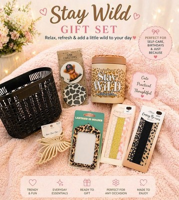 Body Prescriptions Stay Wild Gift Basket Exfoliating Scrub & Accessories
