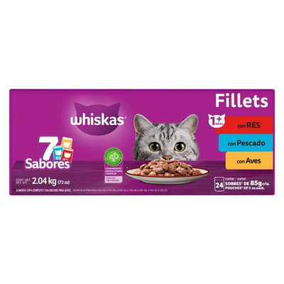 Whiskas Wet Cat Food 24 Pack 85g Pouches Mexican Original Variety Adult