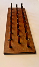 Handcraft Primitive Wooden Spool Collection Holder 26 Spools