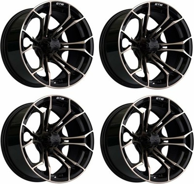 GTW Spyder 14 inch Bronze/Black Aluminum Golf Cart Wheel | 3:4 Offset | Set of 4