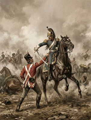 Waterloo 1815 Nahkampf 10x8 Zoll Druck.