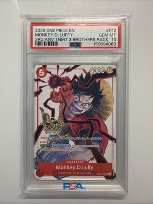 カタクリ psa10 3rd anniversary 2025 One Piece Monkey D Luffy 3rd Anniversary 3 Brothers Pack #012