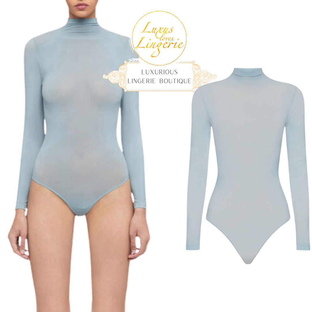 Buenos Aires String Body by Wolford L Sky Blue Seductively Transparent
