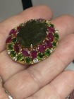 Green Sapphire Ruby Green Diopside White Topaz RING 925 18k Sz 7.75 — photo 3