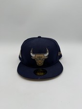 Chicago Bulls New Era 59FIFTY Hat Fitted 7 5/8 Blue Gold Side Patch NBA