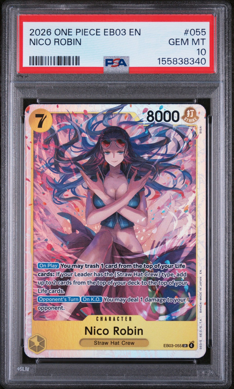 2026 ONE PIECE EB03-EXTRA BOOSTER -ONE PIECE HEROINES EDITION- NICO ROBIN PSA 10