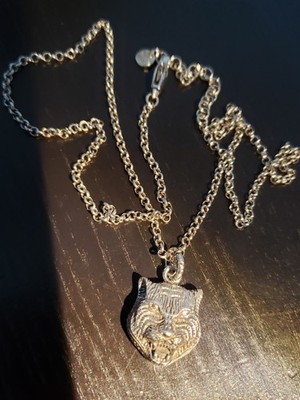 Gucci Halskette mit Anhänger Sterlingsilber Tiger 