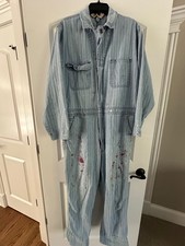 Vintage Big Mac Heavy Denim Coveralls Jumpsuit Workwear Herringbone Stripe sz 40