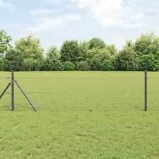 WALPLUS Hexagon Fence Grey 0.4x25 m PVC Coated Chicken Wire Garden Fence 0.88 per metre