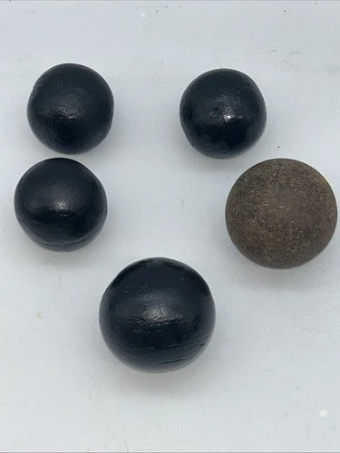 MTB-Vintage Cannonball Grapeshot Iron Shot Civil War Era Artillery Lot of 5