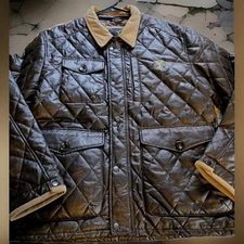 Authentic Yellowstone Brand Logo Button Up Jacket Brown NEW