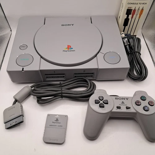 Sony PlayStation 1 PS1 Fat Original Game Console Bundle OEM Controller VERY GOOD