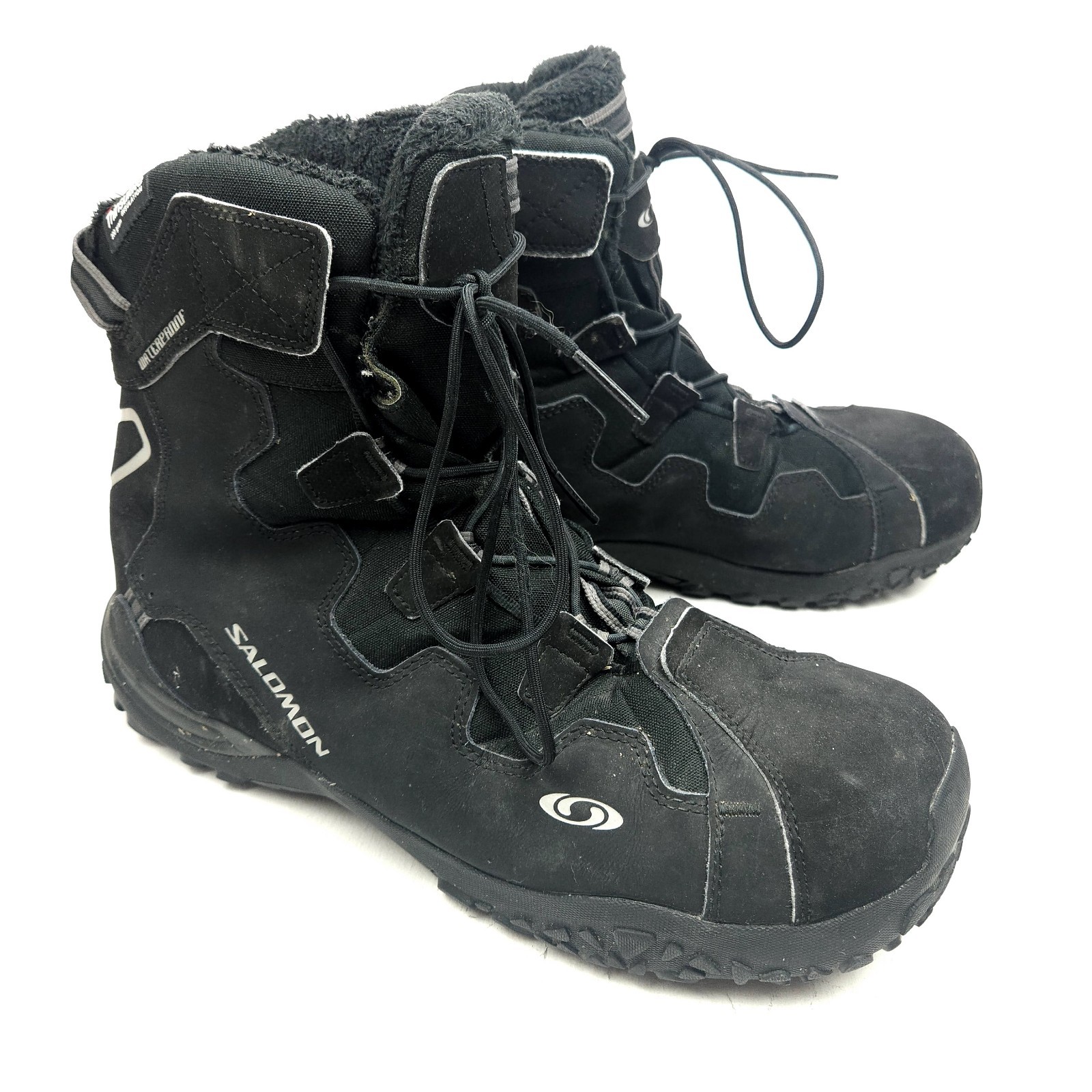 Salomon Snowtrip Black Thinsulate 200 Gram Waterproof Boots Mens Size 14 image 2