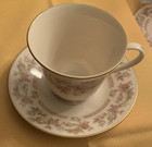 Lenox Helmsley Porcelain Cup & Saucer Set Floral Gold Trim Made in USA — photo 1