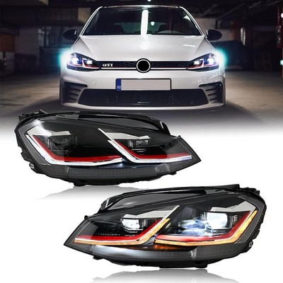 Golf7 MK7 2015-2017 Pair Halogen Headlights Start-up Animation Amber Turn Signal