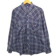 Used Dickies Check Pattern Long Sleeve Western Shirt Men's Size XL