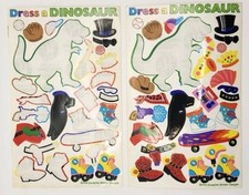 Vintage 1990 Sandylion Dress a Dinosaur Sticker Sheets Lot of 2 Sheets Partial