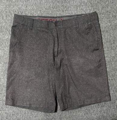 SwissTech Men's Size 34, Performance Shorts, Heather Gray, Polyester, Flat Front