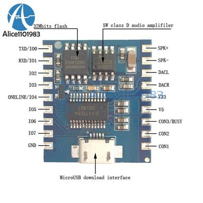 MP3 Player Voice Module 5W Mini IO Trigger USB Download   Audio Board Module #jd