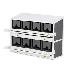 Solid Pine Wood Chicken Nesting Box with 8 Compartments for Egg Laying