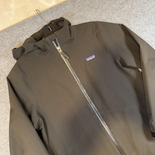 Patagonia Jacket Kids XL 14 Black H2No Waterproof Hooded Rain STY68040FA20