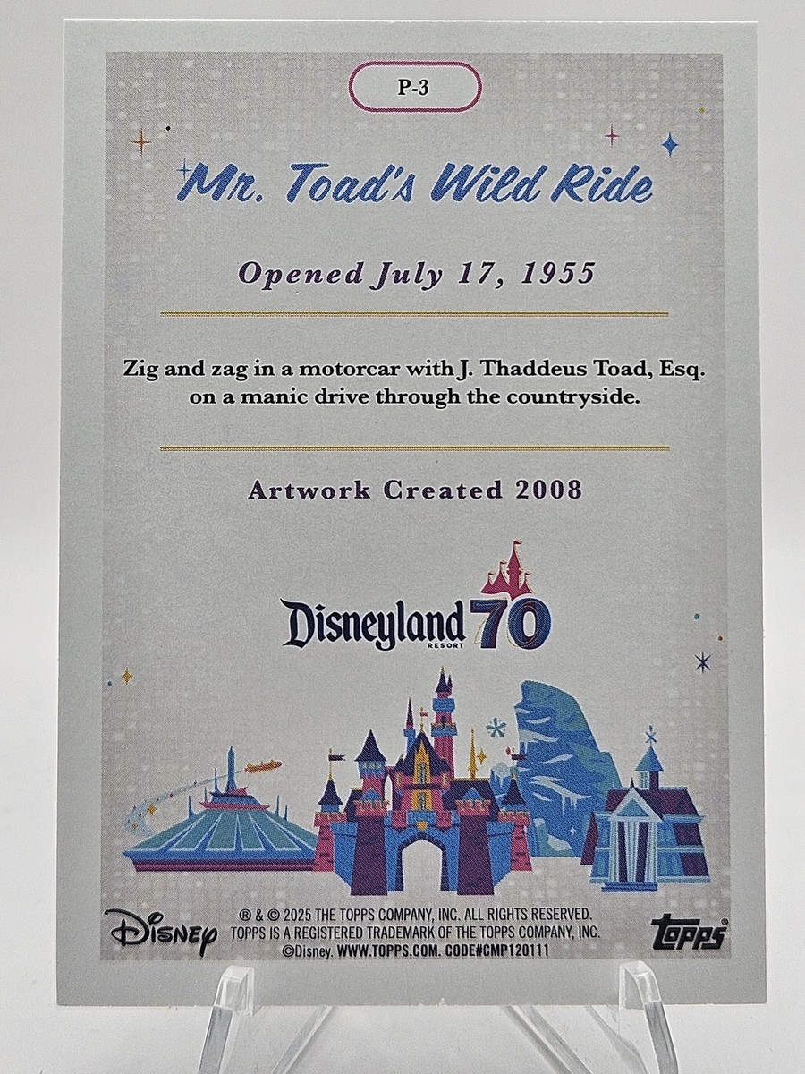 2025 Topps Disneyland 70th #P-3 Mr Toads Wild Ride Posters Rainbow