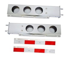 Chrome Mud Flap Hanger Rear Bar with Light Cutouts 2-1/2" Bolt Spacing,Spring