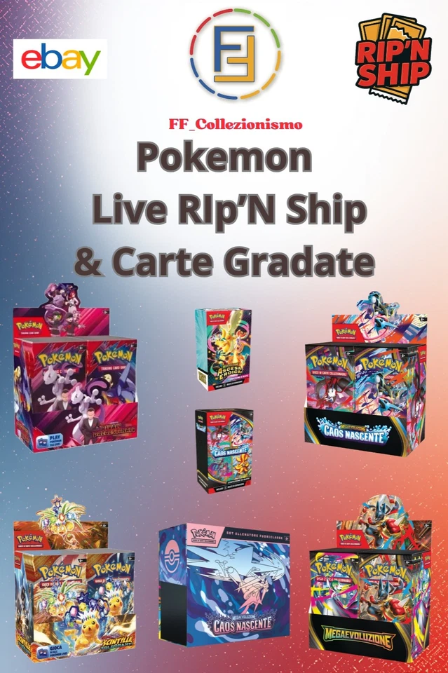 [ LIVE ] [ RIP'N SHIP ] Aste Buste da Display di Pokemon e Carte Gradate