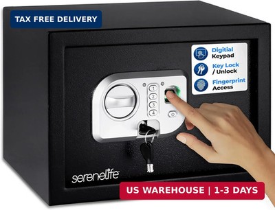 Serenelife Heavy Duty Fireproof Electronic Fingerprint Safe Box | Electronic Loc