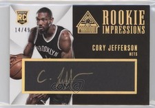 2014-15 Panini Paramount Rookie Impressions 14/49 Cory Jefferson #7 Auto a3q